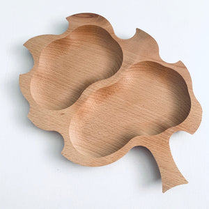 2 section wooden tray