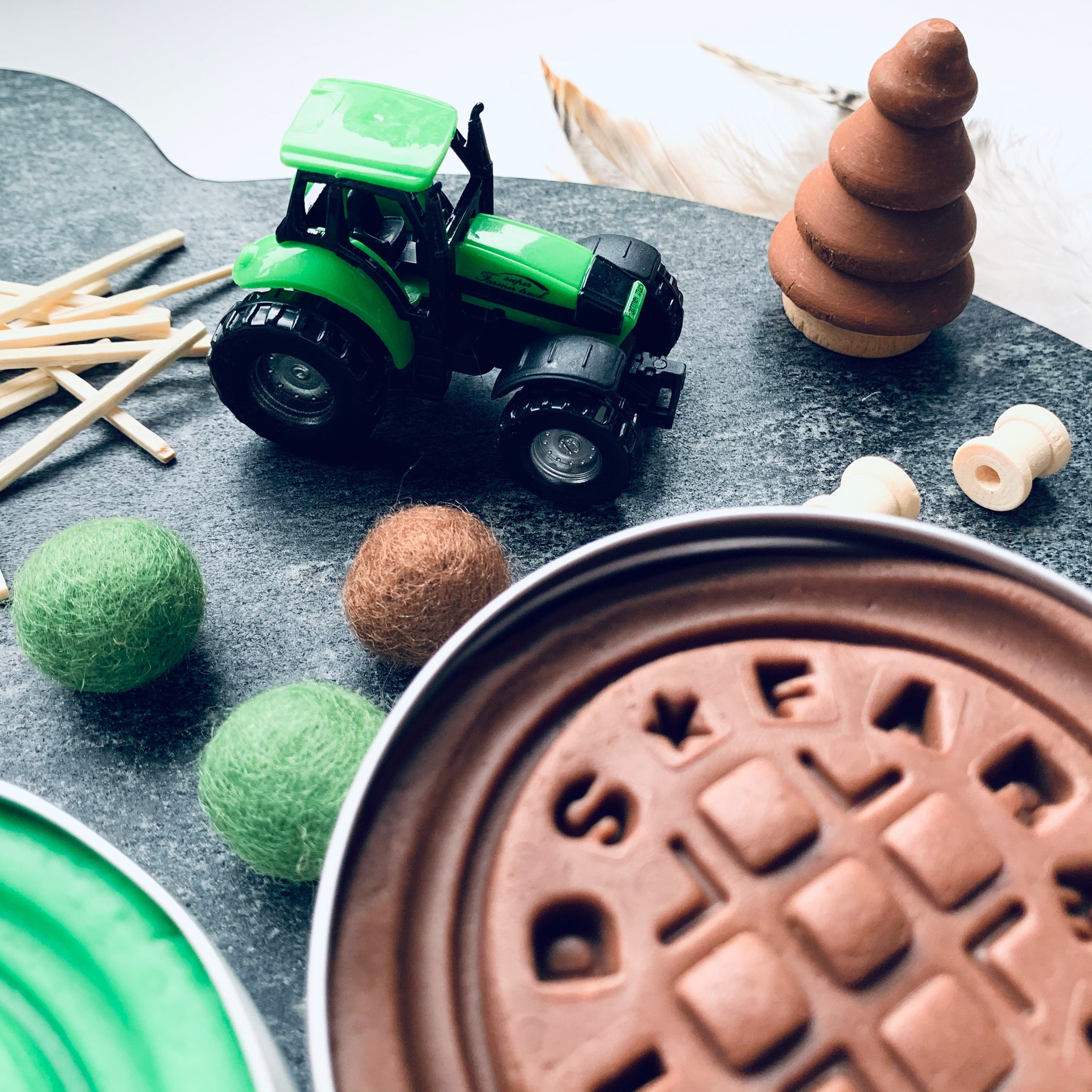 farm animal play dough kit tractor loose parts